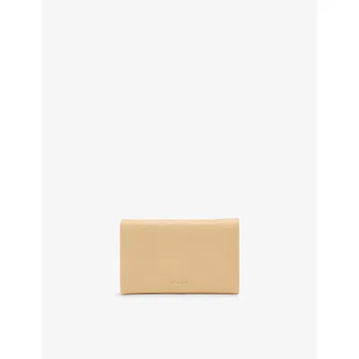 Allsaints Womens Mellow Yellow Harluna Logo-debossed Leather Wallet