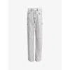 Allsaints Mia Carpenter Jeans In Coated Silver