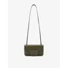 Allsaints Womens Ann Logo-debossed Leather Cross-body Bag Military Green