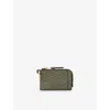 Allsaints Remy Leather Snake Wallet In Military Green