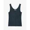 Allsaints Womens Milla Scoop-neck Silk-blend Cami Top Teal Blue In Green
