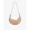 Allsaints Womens Mink Brown Half Moon Suede Shoulder Bag In Mink Brown