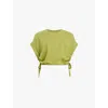 Allsaints Mira Ruched Cotton T-shirt In Unity Green
