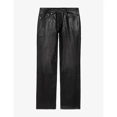 Allsaints Womens Nat Slim-fit Low-rise Denim Jeans Coated Black