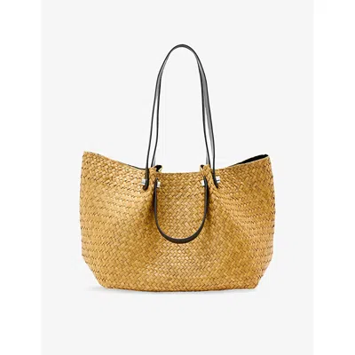 Allsaints Paper Straw Allington Tote Bag In Natural