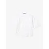 Allsaints Womens Optic White Amelie Lace Relaxed-fit Stretch Cotton-blend T-shirt