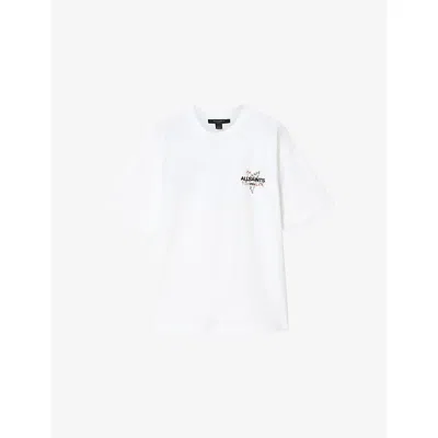 Allsaints Cotton Dreamer Oversized Etta Short Sleeve T-shirt In White