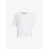 Allsaints Womens Optic White Lover Lisa Embroidered Cotton-jersey T-shirt
