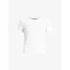 Allsaints Womens Optic White Round-neck Slim-fit Cotton-jersey T-shirt