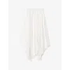 Allsaints Womens Optic White Vashtie Lace-panel Tulle Maxi Skirt