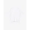 Allsaints Womens Optic White Vision Amelie Logo-print Cotton T-shirt In White