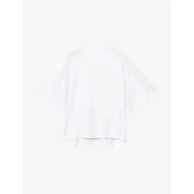 Allsaints Womens Optic White Vision Amelie Logo-print Cotton T-shirt
