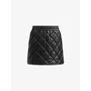 Allsaints Ottie Quilted Leather Mini Skirt In Black