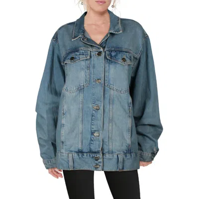 Allsaints Womens Oversized Denim Denim Jacket