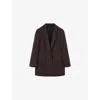 Allsaints Womens Oxblood Red Aleida Open-front Stretch-woven Blazer In Burgundy