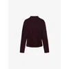 Allsaints Womens Oxblood Red Rina Roll-neck Long-sleeve Stretch-woven Top Xs In Burgundy