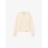 Allsaints Womens Pebble White Lila Logo-embroidered Cotton Sweatshirt In Neutral