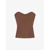 Allsaints Viscose Cruz Bandeau Slim Fit Top In Brown