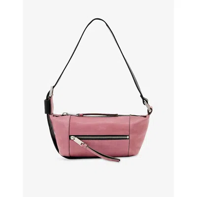 Allsaints Womens Raspberry Pink Vega Mini Leather Shoulder Bag
