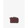 Allsaints Womens Dark Red Remy Logo-debossed Square Leather Wallet
