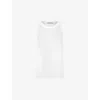 Allsaints Womens White Rina Round-neck Sleeveless Stretch-woven Tank