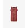 Allsaints Womens Kaito Branded-jacquard Knitted Tank Top Rosewood Red In Burgundy