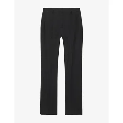 Allsaints Womens Roxanne Slim-fit High-rise Stretch Wool-blend Trousers Black