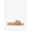 Allsaints Ellie Stud Slide Sandal In Sand Brown