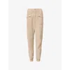Allsaints Womens Sand Brown Val Patch-pocket Tapered-leg Linen-blend Trousers