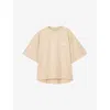 Allsaints Womens Sandy White Guardian Graphic-print Relaxed-fit Organic-cotton T-shirt In Brown