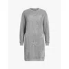 Allsaints Womens Silver Birch G Seraph Open-stitch Knitted Mini Dress