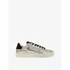Allsaints Womens Silver/black Shana Metallic Leather Low-top Trainers Eur 40 / 7 Uk In Multi