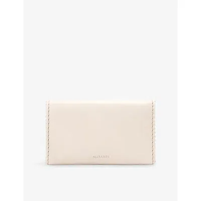 Allsaints Womens Siloh Leather Bi-fold Wallet Antique Whit In Antique White