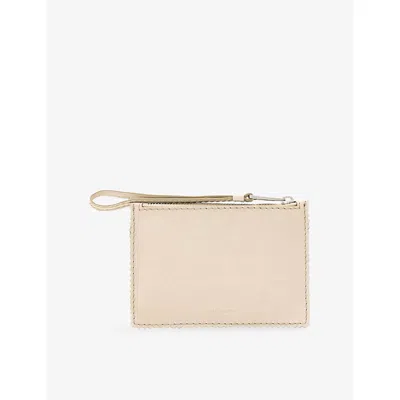 Allsaints Womens Siloh Leather Mini Pouch Antique Whit In Antique White