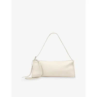 Allsaints Womens Siloh Leather Shoulder Bag Antique Whit In Antique White