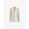 Allsaints Womens  Averie Relaxed-fit Single-breasted Stretch-cotton Blazer
