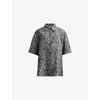 Allsaints Jemi Leopard Print Button-up Shirt In Silver Grey