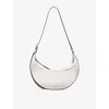 Allsaints Womens Silver Half Moon Metallic Leather Shoulder Bag