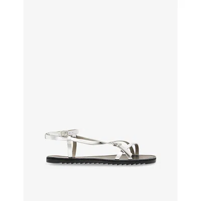 Allsaints Tyla Ankle Strap Sandal In Silver