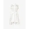Allsaints Womens Zola Broderie Sleeveless Cotton Mini Dress Snow White In Snow White