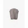 Allsaints Womens Taupe Brown Elias Relaxed-fit Textured Knitted Gilet Xs In Gray