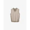 Allsaints Womens Taupe Grey Bern Stud-embellished Satin And Wool Tank Top In Gray
