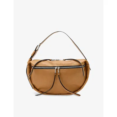 Allsaints Womens Toffee Brown Noemie Leather Shoulder Bag In Black