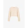 Allsaints Womens Tofu White Sonny Crewneck Long-sleeve Cotton T-shirt In Neutral