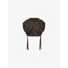 Allsaints Womens Torte Brown Mira Cropped Stretch-satin Top In Brown