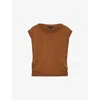 Allsaints Womens Torte Brown West Sleeveless Jersey Top In Brown