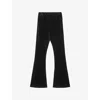 Allsaints Womens Zanni Flared-leg High-rise Stretch-velvet Trousers Velvet Black In Black