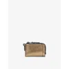 Allsaints Womens Warm Brass Remy Logo-debossed Square Leather Wallet