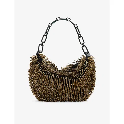Allsaints Womens Warm Brass/bla Madea Cotton Cross-body Bag