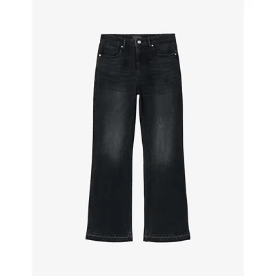 Allsaints Womens Washed Black Fable Bootcut Denim Jeans
